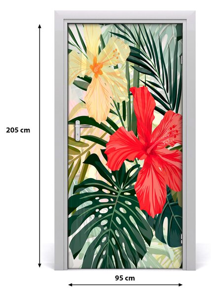 Samolepiace fototapety na dvere havajskej kvety 95x205 cm