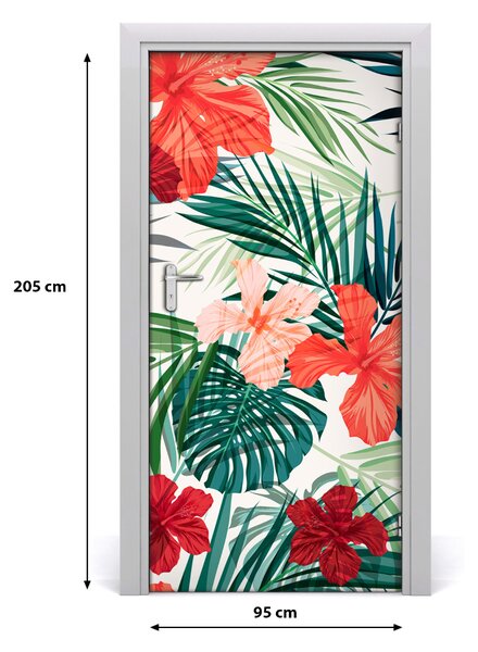 Samolepiace fototapety na dvere havajskej kvety 95x205 cm
