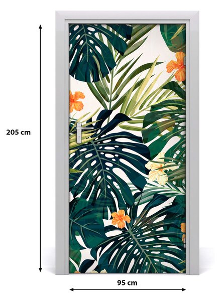 Samolepiace fototapety na dvere havajský vzor 95x205 cm