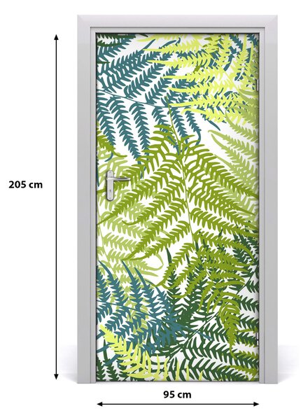 Samolepiace fototapety na dvere lístia paprade 95x205 cm