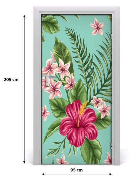Samolepiace fototapety na dvere havajskej kvety 95x205 cm
