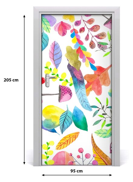 Samolepiace fototapety na dvere lístia a huby 95x205 cm