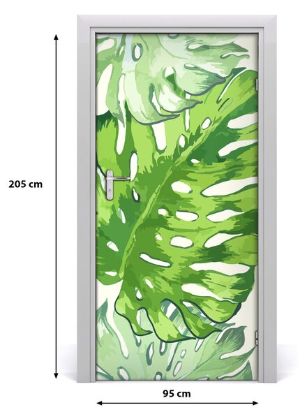 Samolepiace fototapety na dvere tropické lístia 95x205 cm