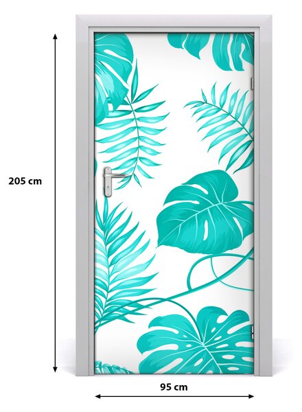 Samolepiace fototapety na dvere tropické lístia 95x205 cm