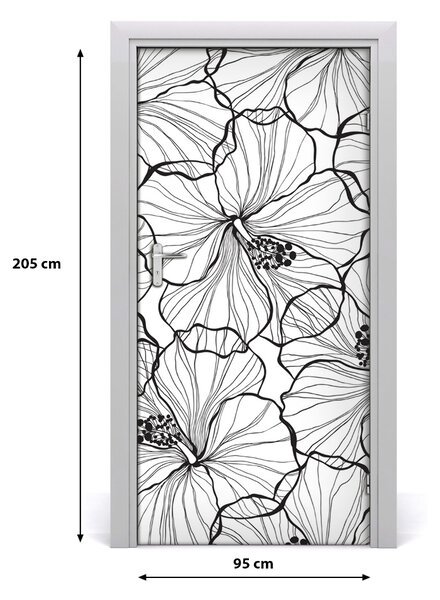 Samolepiace fototapety na dvere hibiskus 95x205 cm