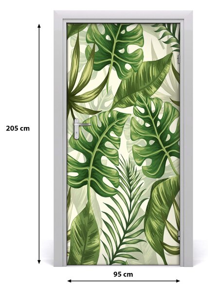 Samolepiace fototapety na dvere tropické lístia 95x205 cm