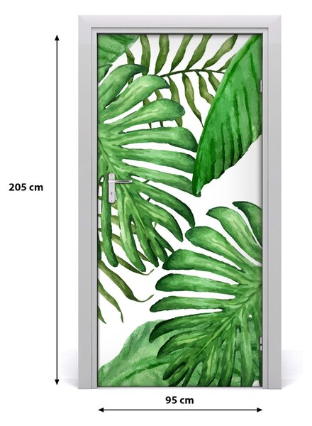 Samolepiace fototapety na dvere tropické lístia 95x205 cm