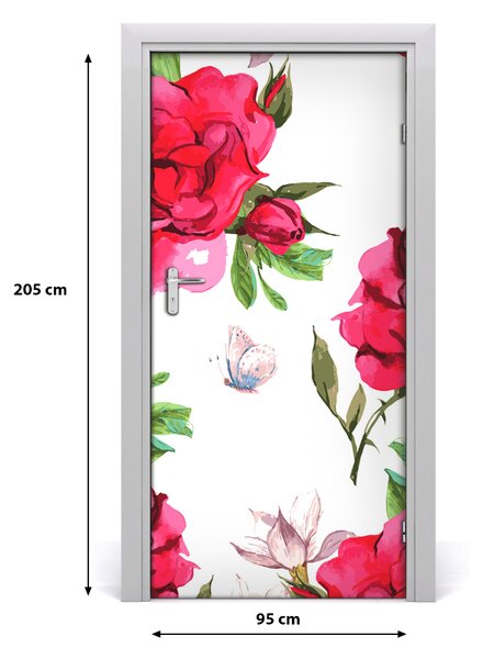 Samolepiace fototapety na dvere červená ruža 95x205 cm