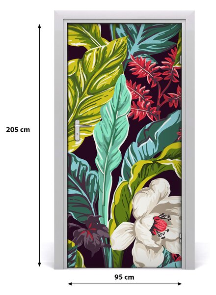 Samolepiace fototapety na dvere tropické kvety 95x205 cm