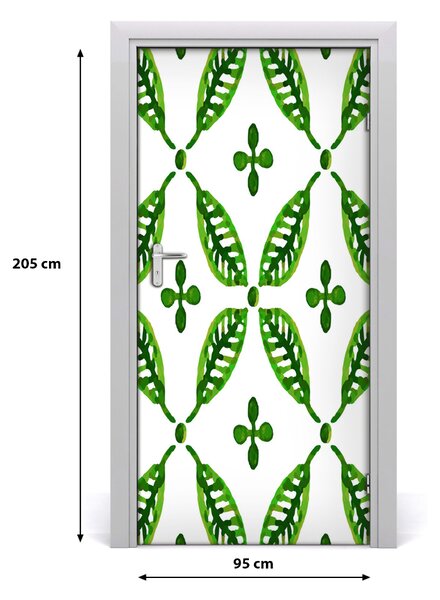 Samolepiace fototapety na dvere zelené lístie 95x205 cm