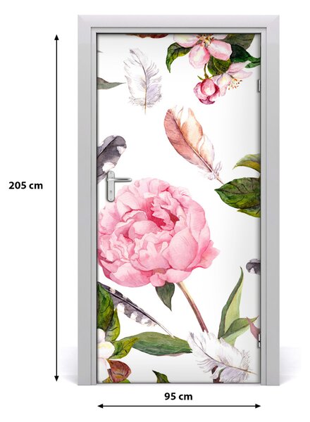 Samolepiace fototapety na dvere kvetinový vzor 95x205 cm