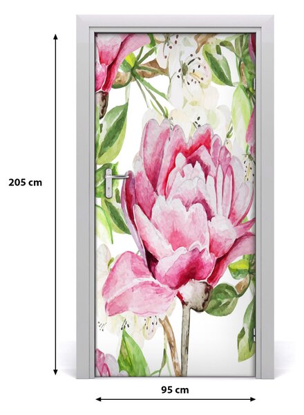 Samolepiace fototapety na dvere pivonka 95x205 cm