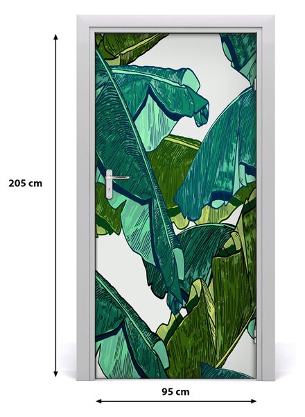 Samolepiace fototapety na dvere lístia banánovníka 95x205 cm