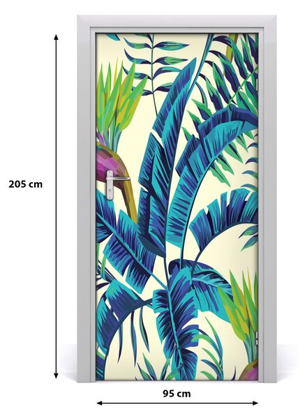 Samolepiace fototapety na dvere tropické lístia 95x205 cm