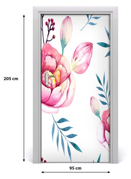 Samolepiace fototapety na dvere pivonky 95x205 cm