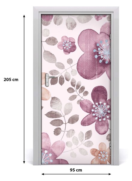 Samolepiace fototapety na dvere kvetinový vzor 95x205 cm