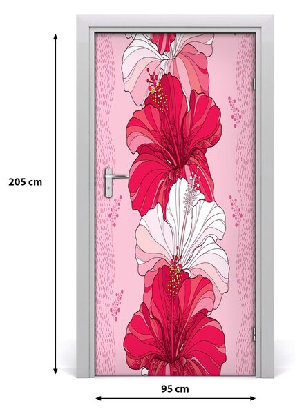 Samolepiace fototapety na dvere hibiskus 95x205 cm