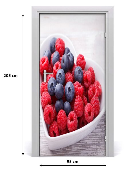 Samolepiace fototapety na dvere maliny a jahody 95x205 cm