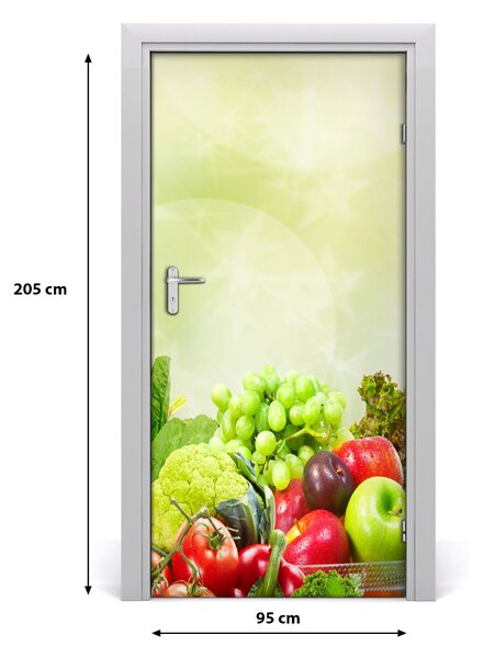 Samolepiace fototapety na dvere zelenina a ovocie 95x205 cm