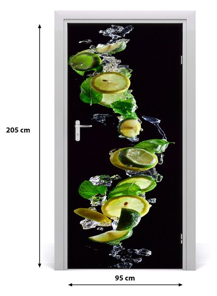 Samolepiace fototapety na dvere limetky a citróny 95x205 cm
