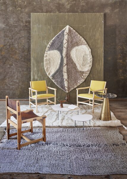 MUZZA Vlnený koberec kangor 170 x 240 cm biely