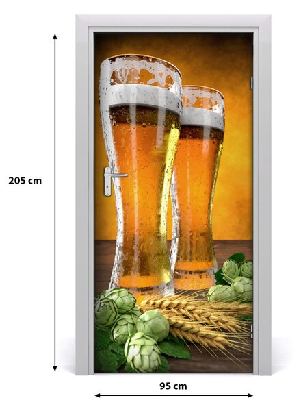 Fototapeta na dvere samolepiace dva poháre piva 95x205 cm