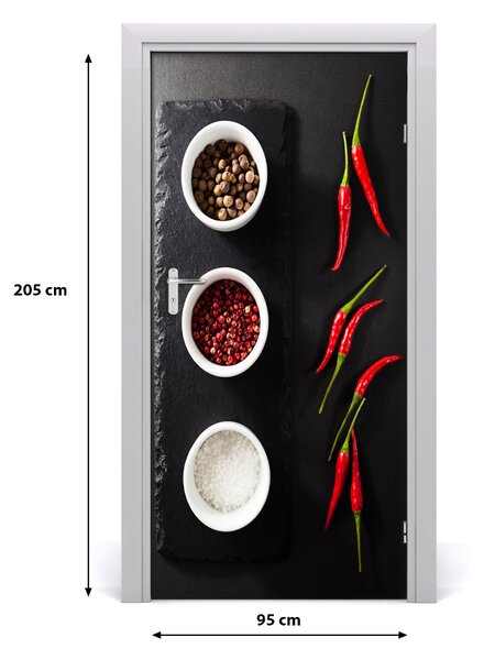 Fototapeta dvere samolepiace korenie a paprika 95x205 cm