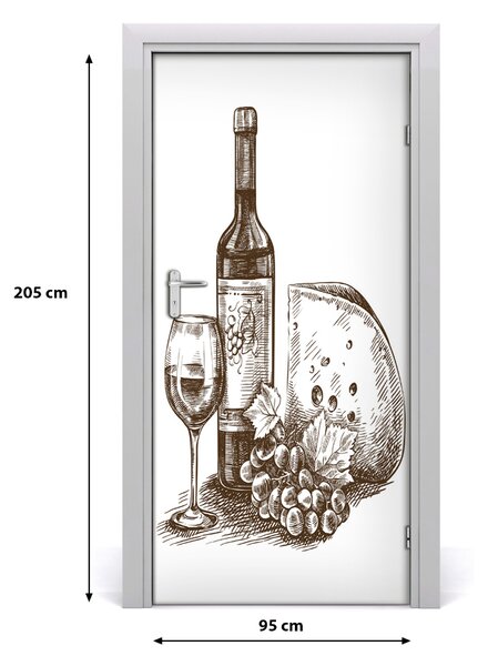 Fototapeta na dvere samolepiace víno a jednohubky 95x205 cm