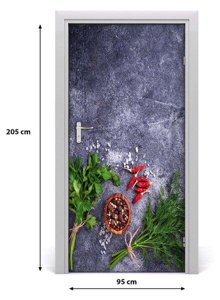 Fototapeta na dvere samolepiace bylinky a korenie 95x205 cm