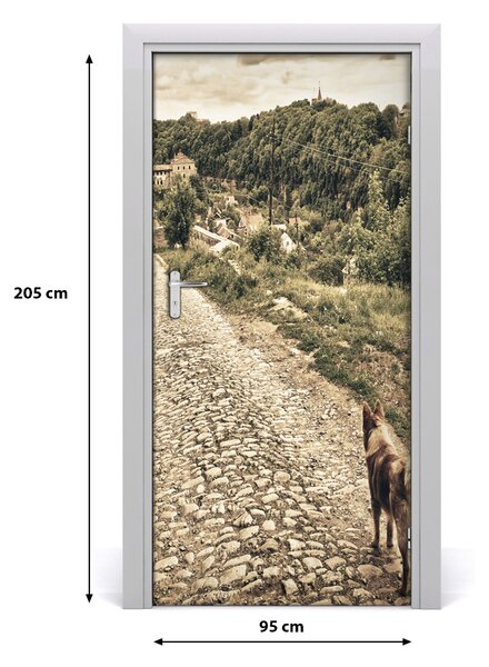 Samolepiace fototapety na dvere Dvaja psi kopec 95x205 cm