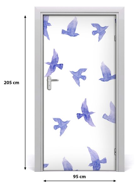 Samolepiace fototapety na dvere Modké lastovičky 95x205 cm