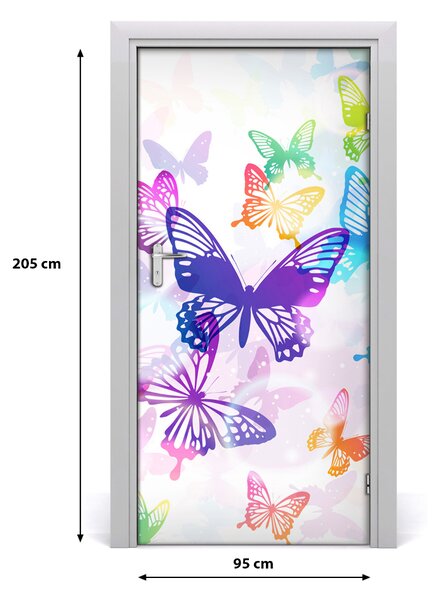 Samolepiace fototapety na dvere farební motýle 95x205 cm