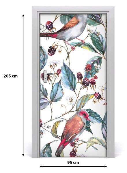Samolepiace fototapety na dvere Vtáky a černice 95x205 cm