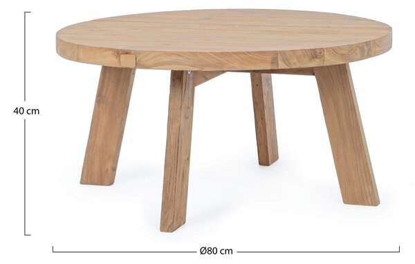 MUZZA Konferenčný stolík livaro Ø 80 cm prírodný