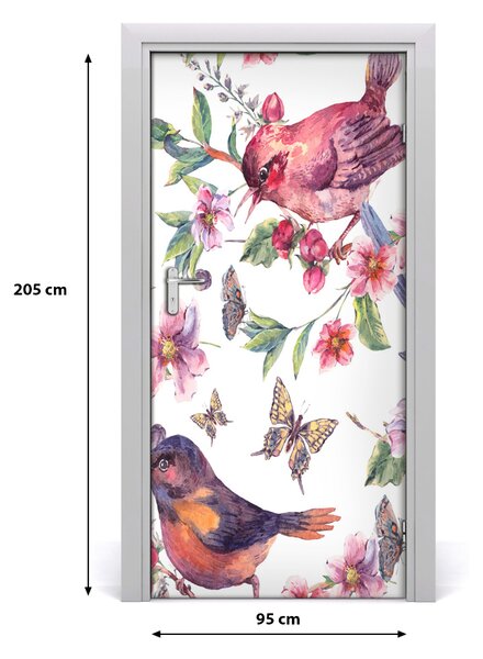 Samolepiace fototapety na dvere motýle kvety 95x205 cm