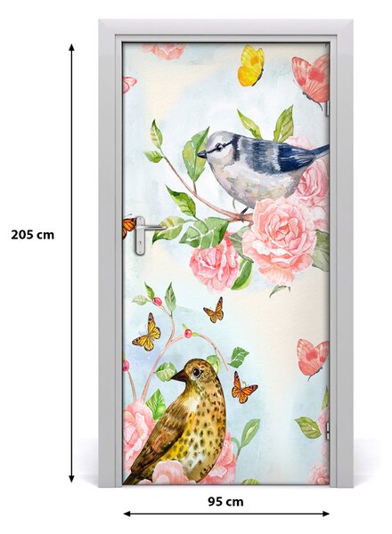 Samolepiace fototapety na dvere motýle kvety 95x205 cm