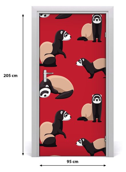 Samolepiace fototapety na dvere fretky 95x205 cm
