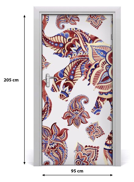 Samolepiace fototapety na dvere Slon etnické vzory 95x205 cm