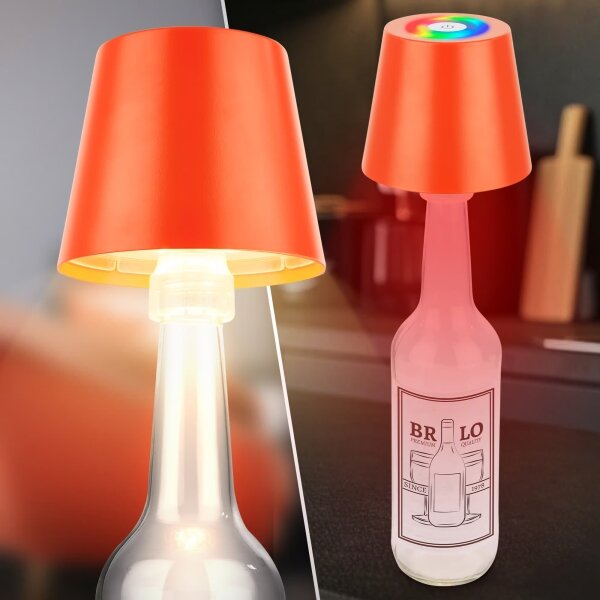 Briloner 7510012-LED RGB Stmievateľná stolná lampa CALIDA 2,5W/5V IP44 1200mAh oranžová
