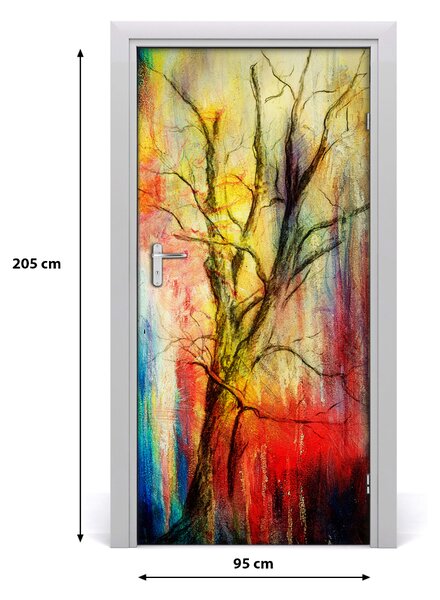 Samolepiace fototapety na dvere abstraktné drevo 95x205 cm