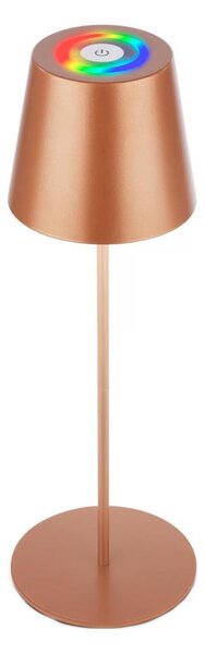Briloner 7510013-LED RGB stmievateľná stolová lampa CALIDA 2,5W/5V IP44 1200mAh bronzová