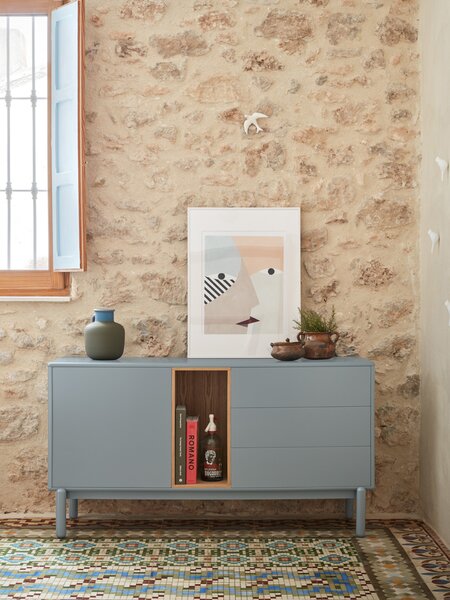 MUZZA KOMODA CORVO SIVÁ 76 X 137 CM