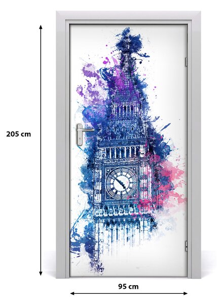 Samolepiace fototapety na dvere Farebný Big Ben 95x205 cm