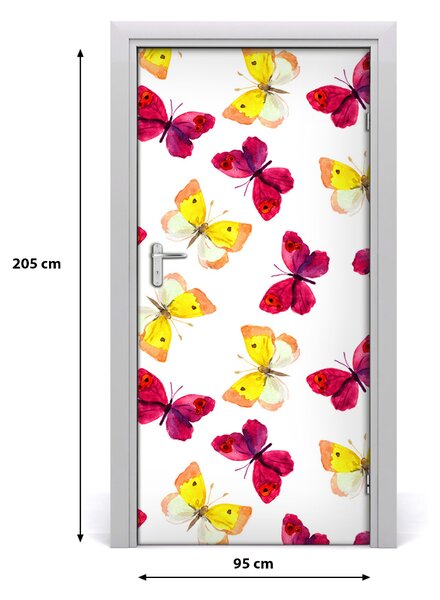 Samolepiace fototapety na dvere farební motýle 95x205 cm