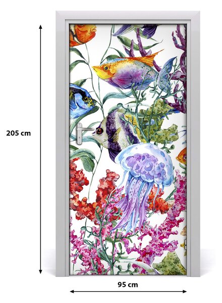 Samolepiace fototapety na dvere podvodný svet 95x205 cm