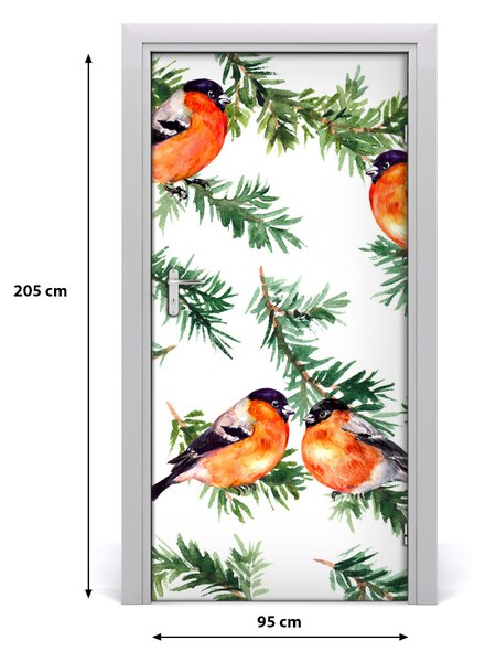 Samolepiace fototapety na dvere Červenka a ihličnany 95x205 cm