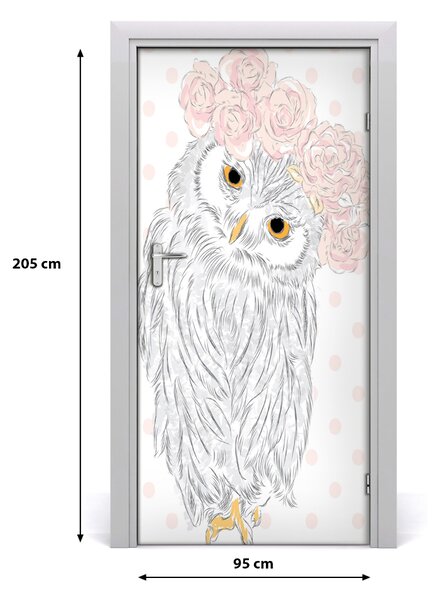 Samolepiace fototapety na dvere sova 95x205 cm