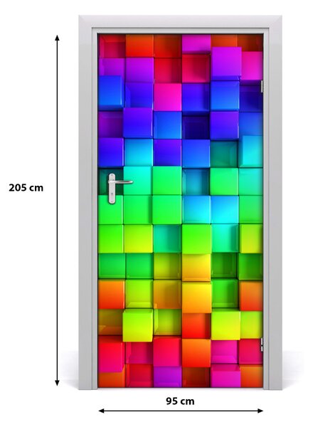 Samolepiace fototapety na dvere farebné krabičky 95x205 cm