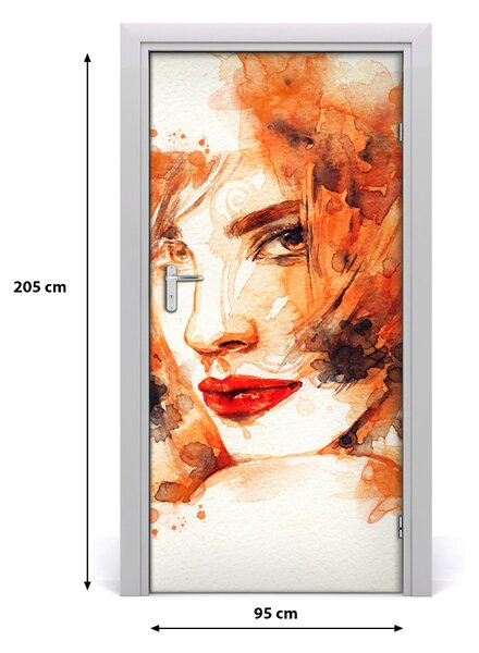 Samolepiace fototapety na dvere abstrakcie žena 95x205 cm