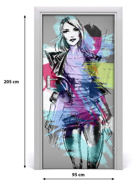 Samolepiace fototapety na dvere abstrakcie žena 95x205 cm
